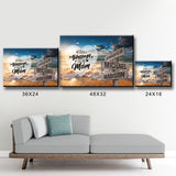 Ocean Sunset Color - Call Me Mom Multi-Names Premium Canvas