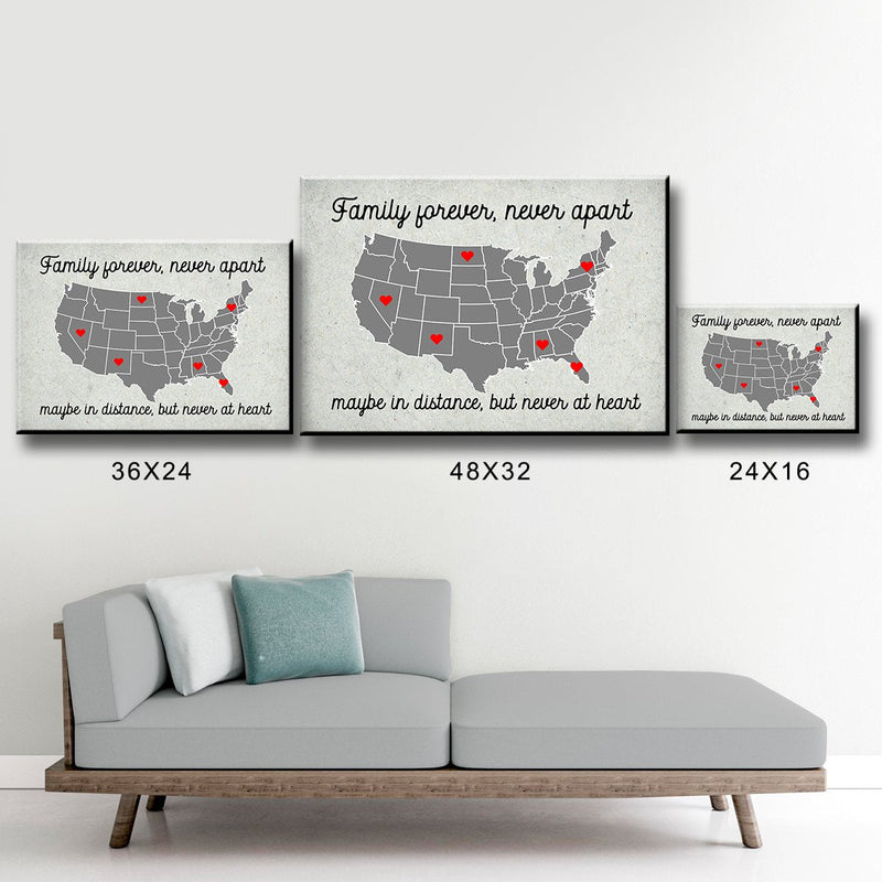 USA Family Map Premium Canvas