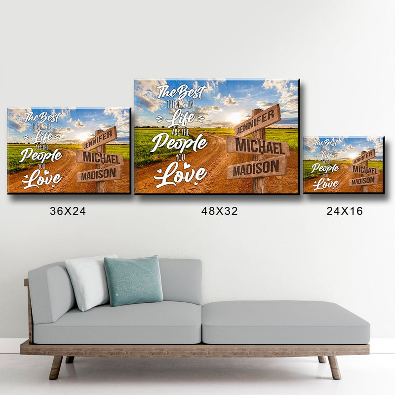 Dirt Road Color Saying 3 Multi-Names Premium Canvas