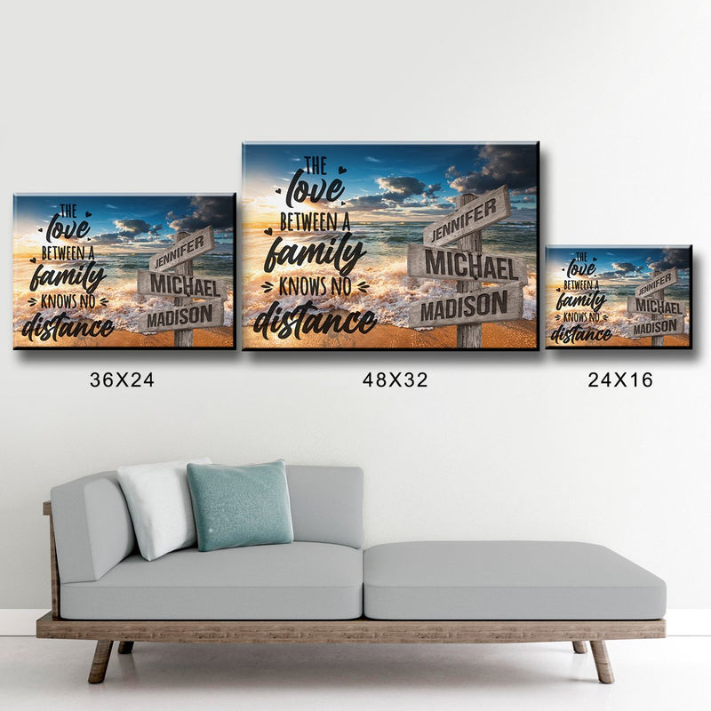 Ocean Sunset Color with Saying 5 Multi-Names Premium Canvas