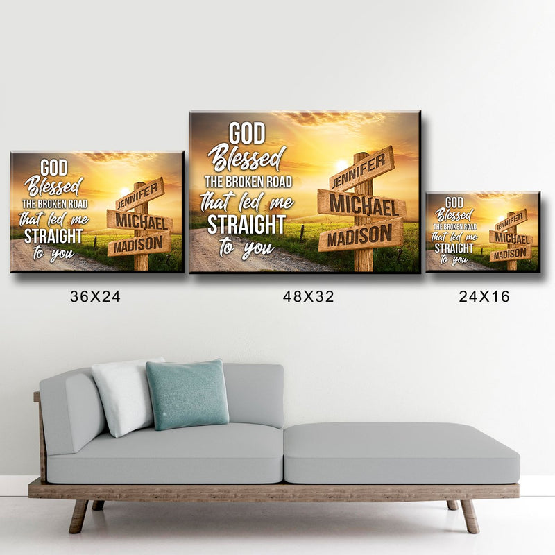 Farm Winding Road Color - God Blessed Multi-Names Premium Canvas