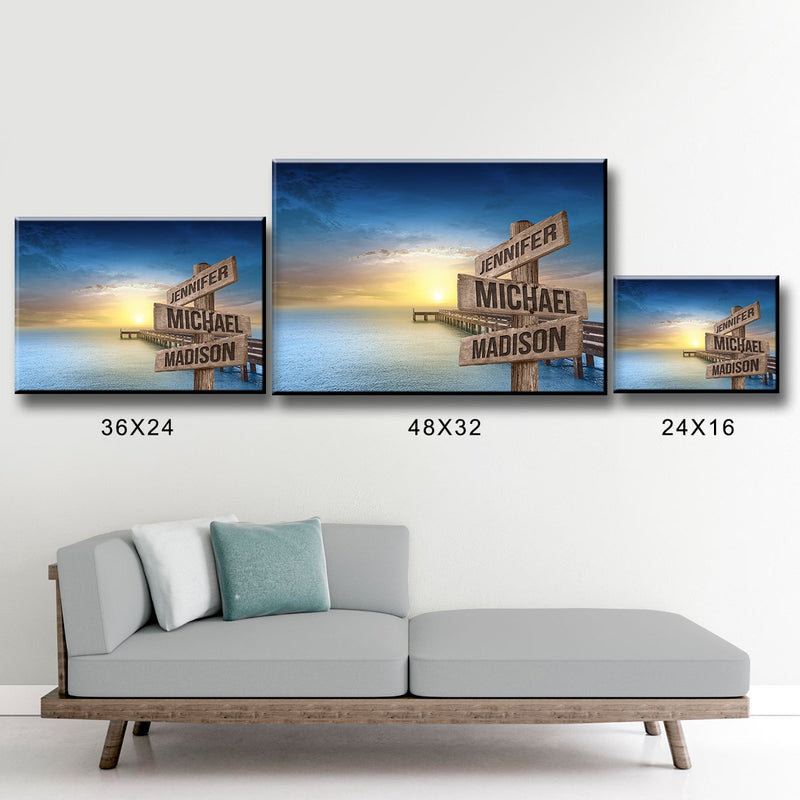 Ocean Dock Color Multi-Names Premium Canvas