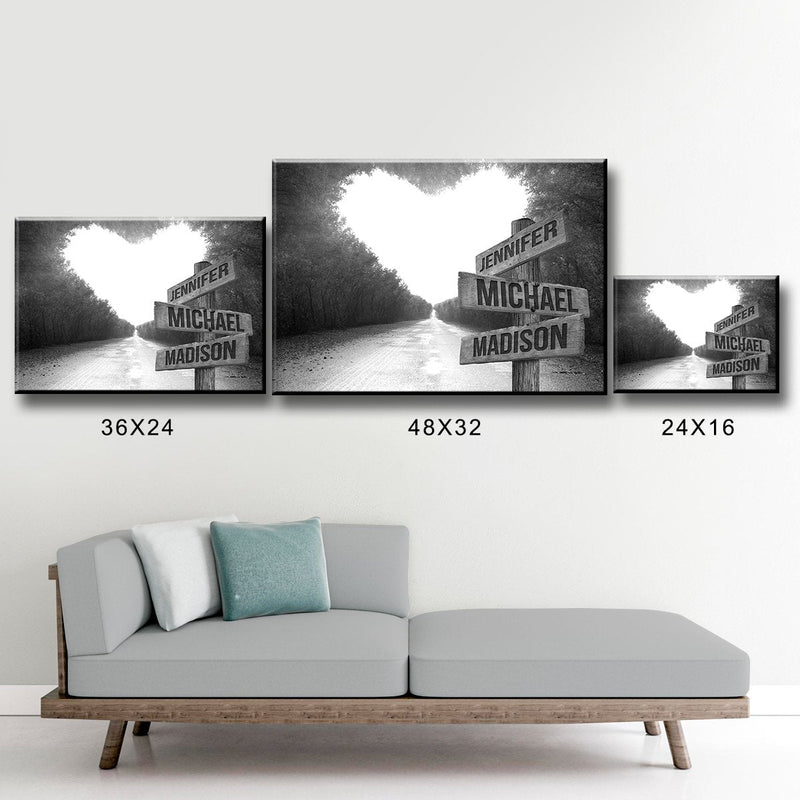 Heart Road Multi-Names Premium Canvas