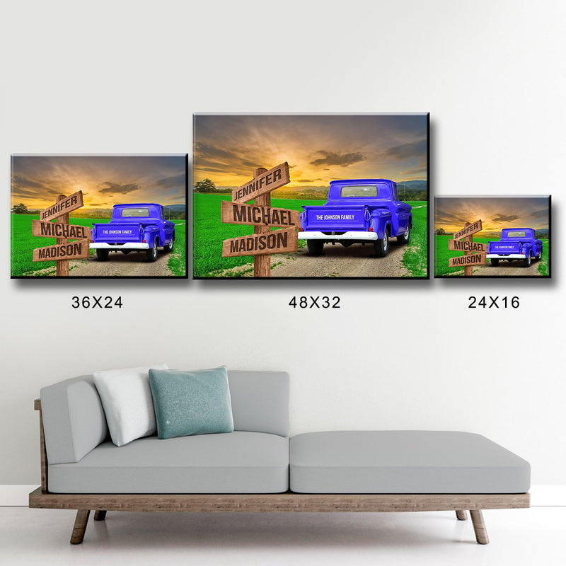 Old Truck Multi-Names Premium Canvas