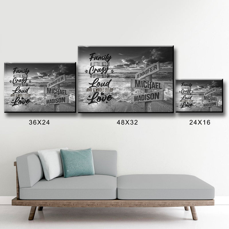 Ocean Sunset with Saying 2 Multi-Names Premium Canvas