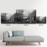 Mountain Range with Saying 2 Multi-Names Premium Canvas