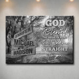 Autumn Road 2 - God Blessed Multi-Names Premium Canvas