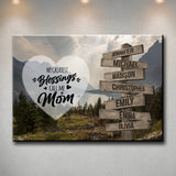 Mountain Range Color - Call Me Mom Multi-Names Premium Canvas