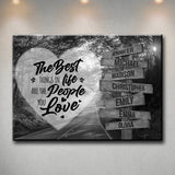 Autumn Road Heart Saying 3 Multi-Names Premium Canvas