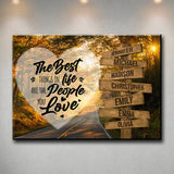 Autumn Road Heart Color Saying 3 Multi-Names Premium Canvas