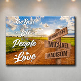 Dirt Road Color Saying 3 Multi-Names Premium Canvas