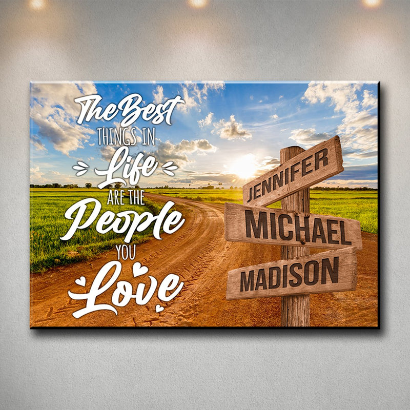 Dirt Road Color Saying 3 Multi-Names Premium Canvas