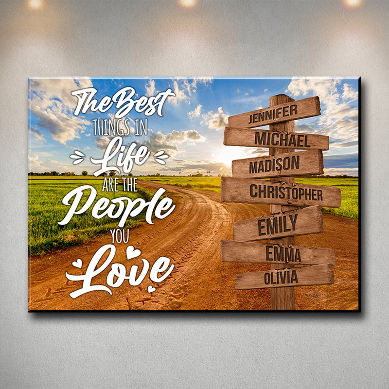 Dirt Road Color Saying 3 Multi-Names Premium Canvas