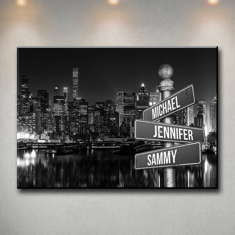 City Themed Multi-Names Premium Canvas