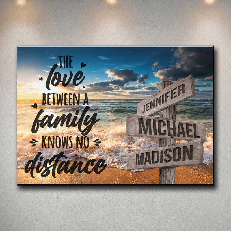 Ocean Sunset Color with Saying 5 Multi-Names Premium Canvas