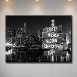 City Themed Multi-Names Premium Canvas