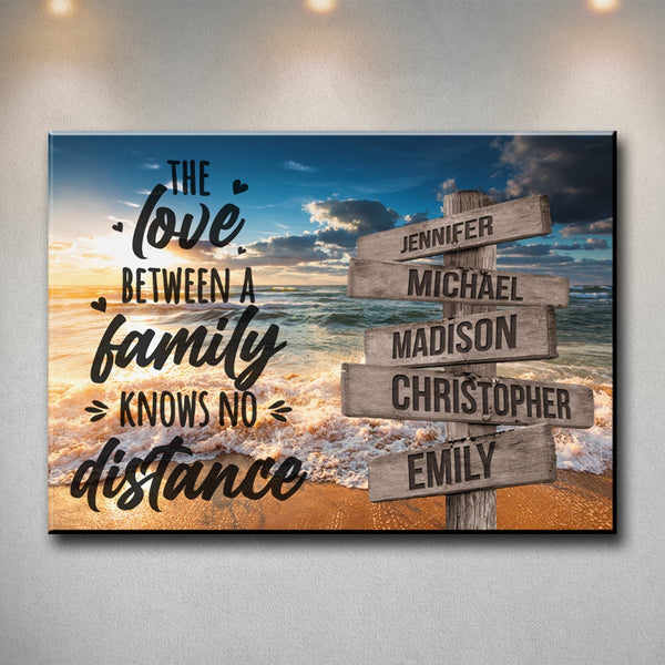 Ocean Sunset Color with Saying 5 Multi-Names Premium Canvas