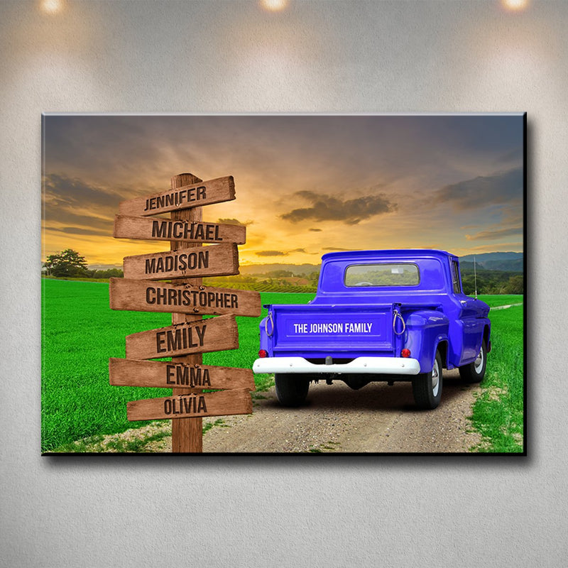 Old Truck Multi-Names Premium Canvas