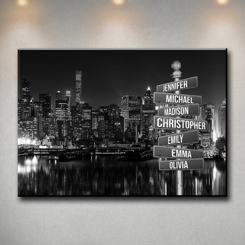 City Themed Multi-Names Premium Canvas