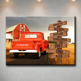 Old Truck Barn Multi-Names Premium Canvas