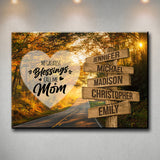 Autumn Road Color - Call Me Mom Multi-Names Premium Canvas