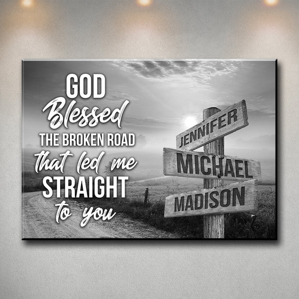 Farm Winding Road - God Blessed Multi-Names Premium Canvas