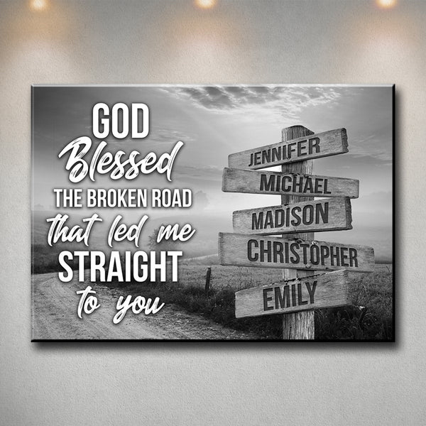 Farm Winding Road - God Blessed Multi-Names Premium Canvas