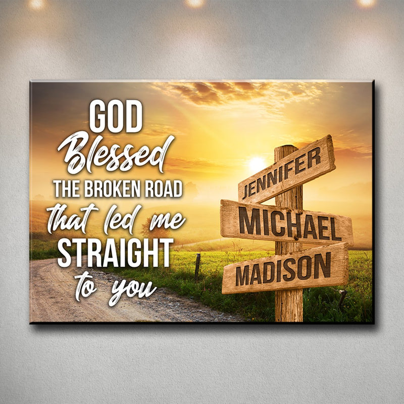 Farm Winding Road Color - God Blessed Multi-Names Premium Canvas