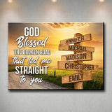 Farm Winding Road Color - God Blessed Multi-Names Premium Canvas