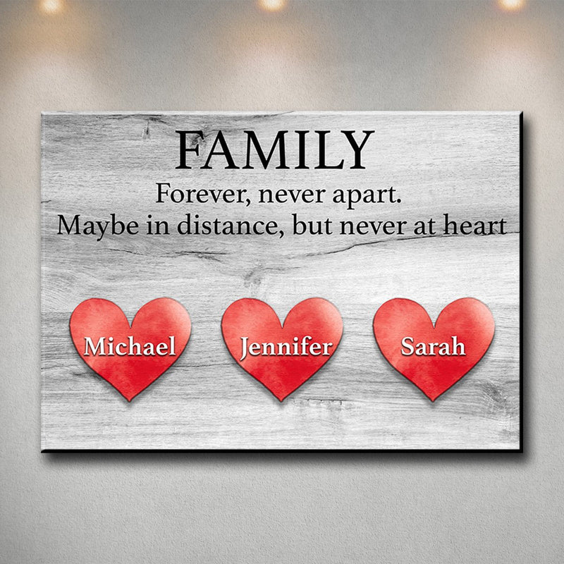 Family Distance Heart Premium Canvas