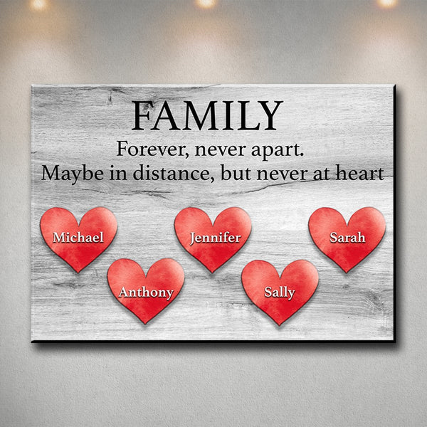 Family Distance Heart Premium Canvas