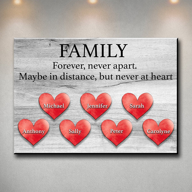 Family Distance Heart Premium Canvas