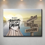 Lake Dock Color - Call Me Mom Multi-Names Premium Canvas