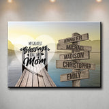 Lake Dock Color - Call Me Mom Multi-Names Premium Canvas