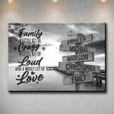 Ocean Dock with Saying 2 Multi-Names Premium Canvas