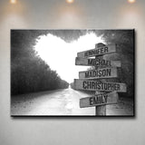 Heart Road Multi-Names Premium Canvas