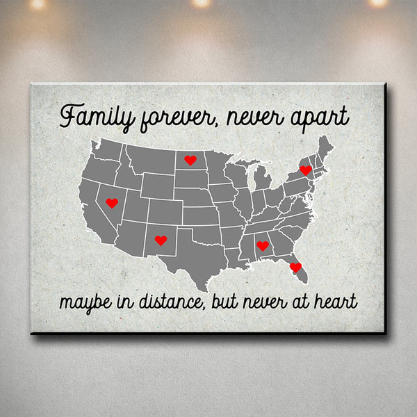 USA Family Map Premium Canvas