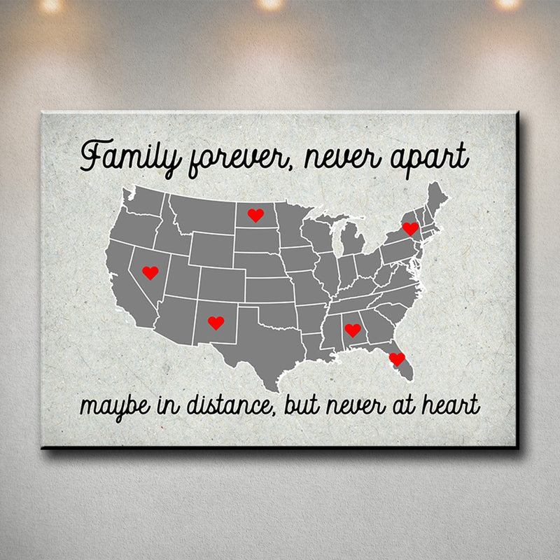 USA Family Map Premium Canvas