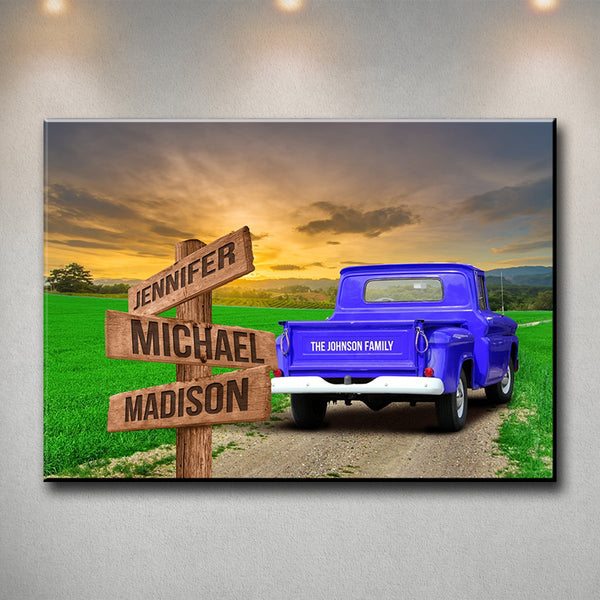 Old Truck Multi-Names Premium Canvas