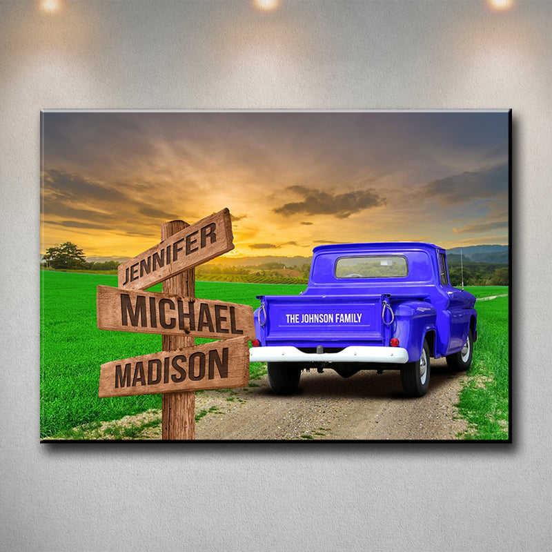 Old Truck Multi-Names Premium Canvas