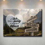 Mountain Range Heart Color Saying 5 Multi-Names Premium Canvas