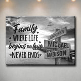 Ocean Dock with Saying 6 Multi-Names Premium Canvas