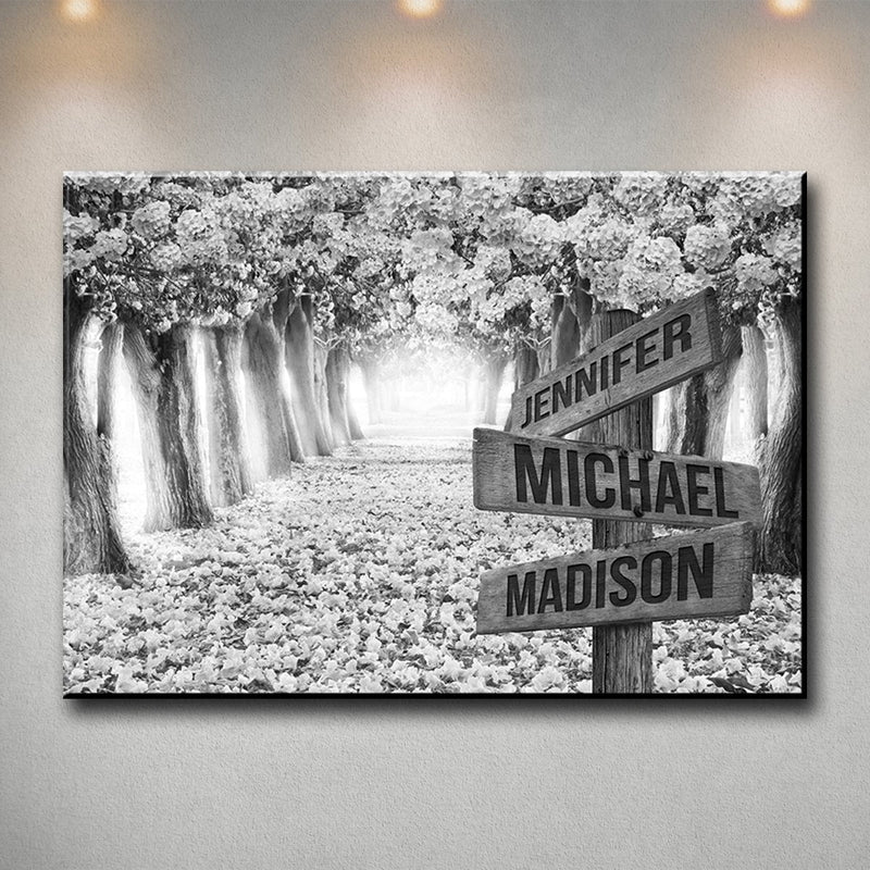 Petal Road Multi-Names Premium Canvas