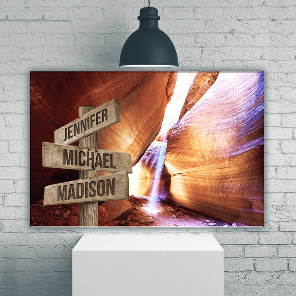 Peekaboo Canyon Color Multi-Names Premium Canvas