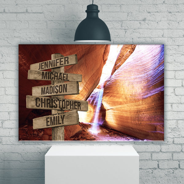 Peekaboo Canyon Color Multi-Names Premium Canvas