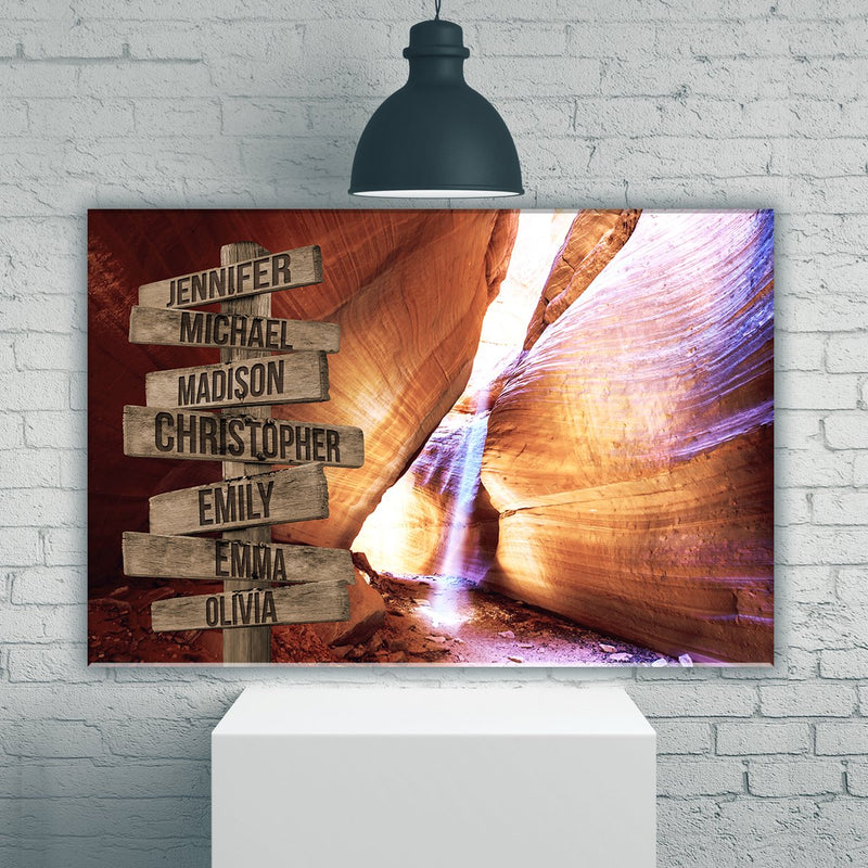 Peekaboo Canyon Color Multi-Names Premium Canvas