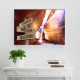 Peekaboo Canyon Color Multi-Names Premium Canvas