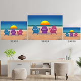 Colored Beach Chairs Multi-Names Poster