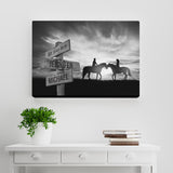 Horse Horizon Names Premium Canvas