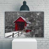 Covered Bridge Multi-Names Premium Canvas